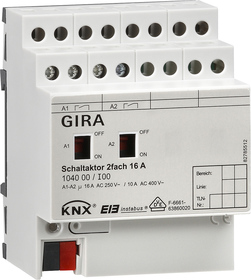 Gira 104000 Schaltaktor 2-fach 16A KNX/EIB REG