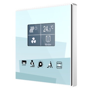 Zennio ZVI-SQTMDD kapazitives Touch-Panel mit 5 Tasten und Grafik-Display mit Thermostat Square TMD-