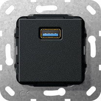 Gira 568210 USB 3.0A Gender Changer Einsatz Schwarz matt