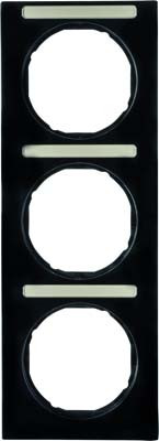 Berker 10132225 Rahmen mit Beschriftungsfeld 3fach R.3 schwarz, glänzend