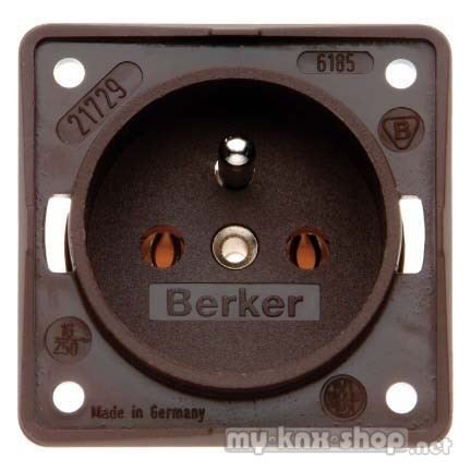 Berker 961852501 Steckdose mit Schutzkontaktstift IntegroEinsätze braun, matt