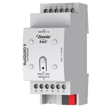 Zennio ZIO-RQUAD8 KNX Sensoreingang RailQUAD 8...