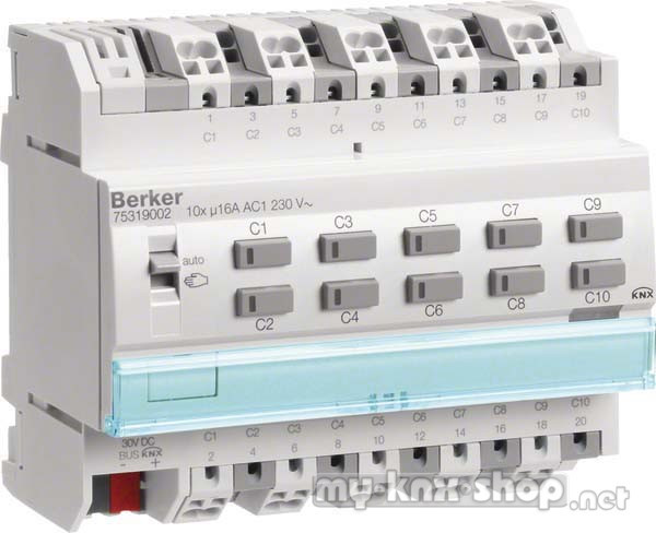 Berker KNX Schalt-/Jalousieaktor 10-/5fach REG 16A 75319002