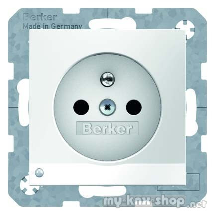 Berker 6765108989 Steckdose mit Schutzkontaktstift und LED-Orientierungslicht S.1/B.3/B.7 polarweiß,