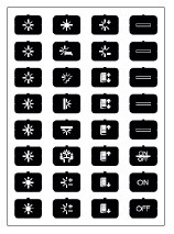 Folienblatt für die Glasabdeckung Custom GRETGCT, 32 Symbole , Symbolset B, schwarz