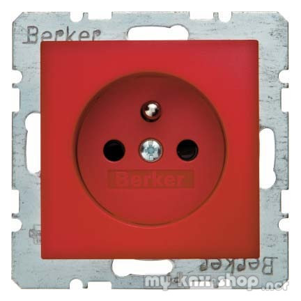Berker 6765760062 Steckdose mit Schutzkontaktstift S.1/B.3/B.7 rot, matt