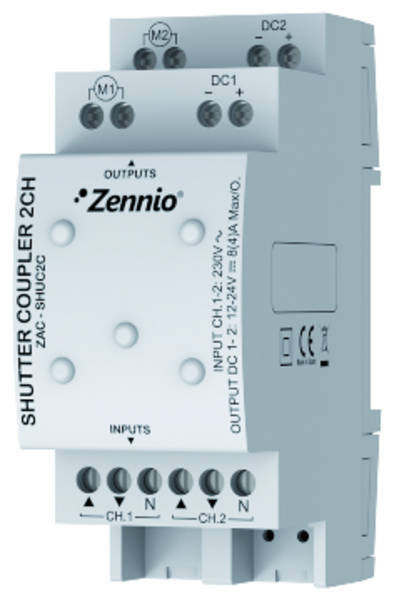 Zennio ZAC-SHUC2C Jalousieaktor Shutter Coupler 2CH REG 2 Kanäle