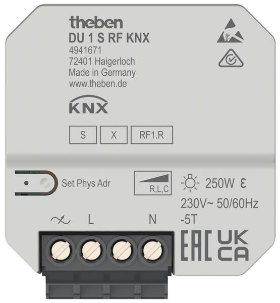 Theben KNX Funk Universal 1-fach UP Dimmaktor DU 1 RF KNX 4941671