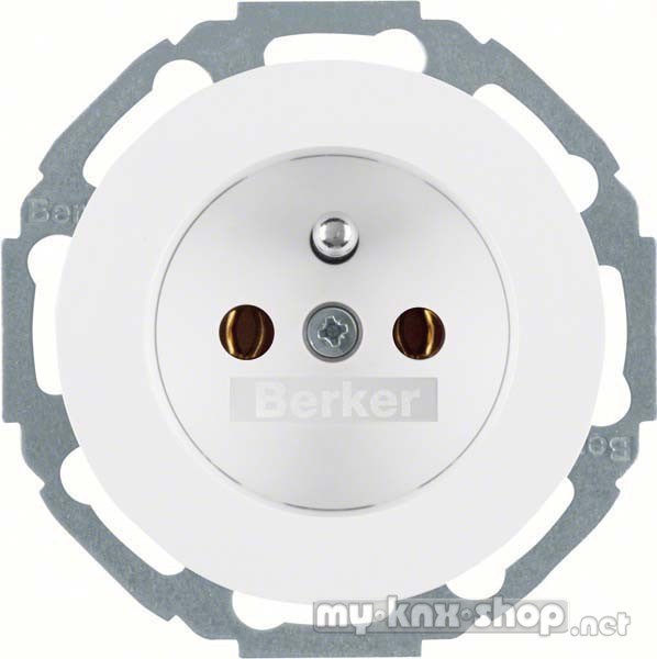 Berker 6768792089 Steckdose mit Schutzkontaktstift Serie R.classic polarweiß, glänzend