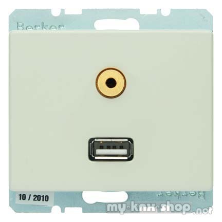 Berker 3315390002 USB/3,5 mm Audio Steckdose Arsys weiß, glänzend