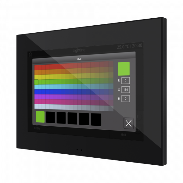 Zennio ZVI-Z70-V2-A farbiges kapazitives Touchpanel mit 7 Zoll Display schwarz