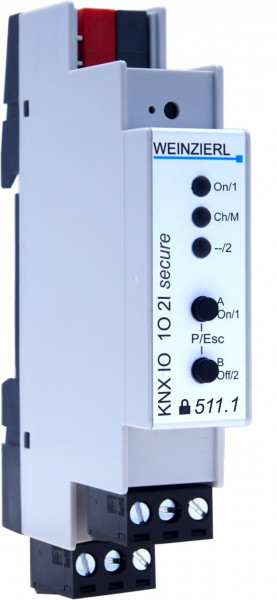 Weinzierl KNX IO 511.1 secure (1O2I) Schaltaktor 1-fach m 2 Binäreingängen