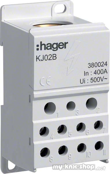 Hager Verteilerblock 250A/400A, 1-polig KJ02B
