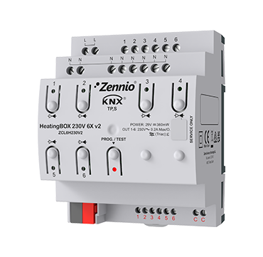 Zennio ZCL-6HT230V2 KNX Heizungsaktor HeatingBOX 230V 6X REG