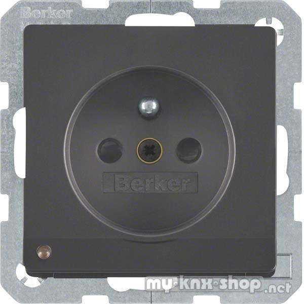 Berker 6765106086 Steckdose mit Schutzkontaktstift und LED-Orientierungslicht Q.1/Q.3 anthrazit, sam