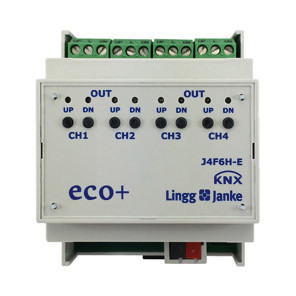 Lingg&Janke 79437SEC KNX Secure Jalousie-/Rollladenaktor 4-fach 10A, Handbedienung, 4 TE Schaltleist