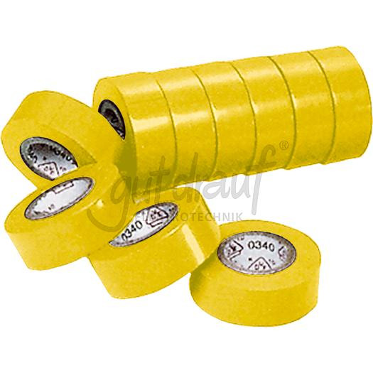 VDE-PVC-Isolierband, gelb Stärke=0,15mm, Breite=15mm,