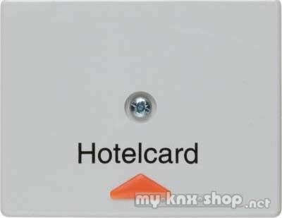Berker 16410069 Hotelcard-Schaltaufsatz mit Aufdruck undroter Linse Arsys polarweiß, glänzend