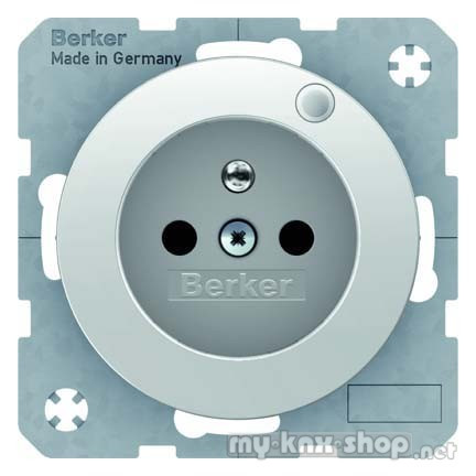 Berker 6765092089 Steckdose mit Schutzkontaktstift und Kontroll-LED R.1/R.3 polarweiß, glänzend