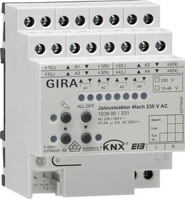 Gira 103900 Jalousieaktor 4-fach 230VAC KNX/EIB REG