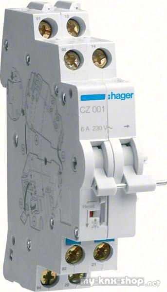 Hager Hilfsschalt. f.FI-Schalter 6A,1S+1Ö CZ001