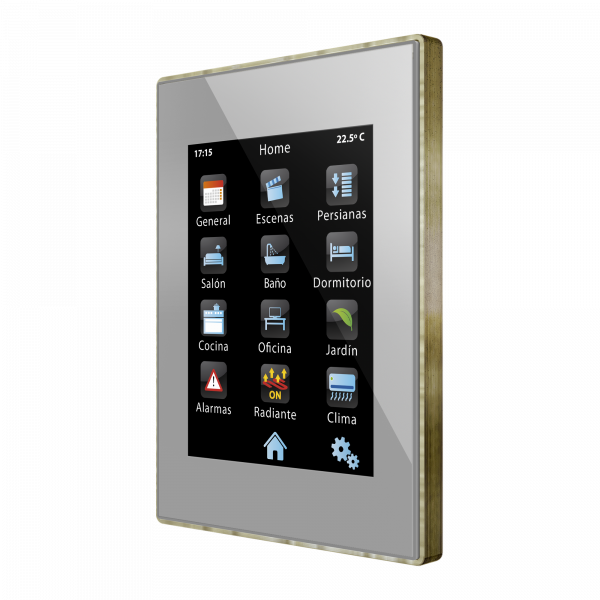 Zennio Z41 Pro. Kapazitives Farb - Touchpanel - IP - Messingrahmen - Silber