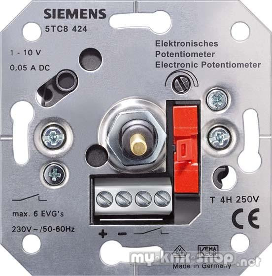 Siemens Potentiometer elektronisch, mit Druck-Ausschalter 6A UP, 1-10V 5TC8424